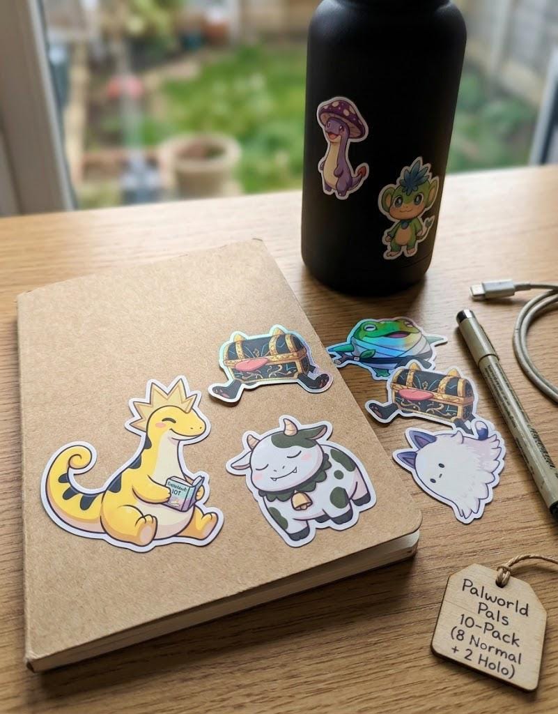 Palworld Pals Die-Cut Sticker Pack | Waterproof Vinyl Gaming Decals