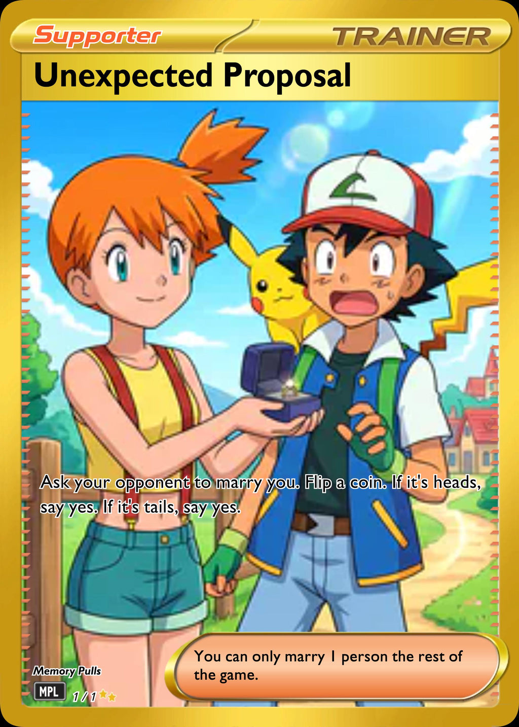 Custom Marriage Announcement Trading Card | Pokémon Card Wedding Announcement | Geeky Wedding Favor & Anniversary Gift by MemoryPulls