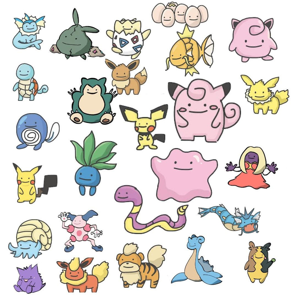 DITTO'S DERPY CREW: The Collection - 15 Die-Cut Pokémon Stickers - Vinyl Decals for Laptops & Journals | Cute Ditto Pokémon Stickers