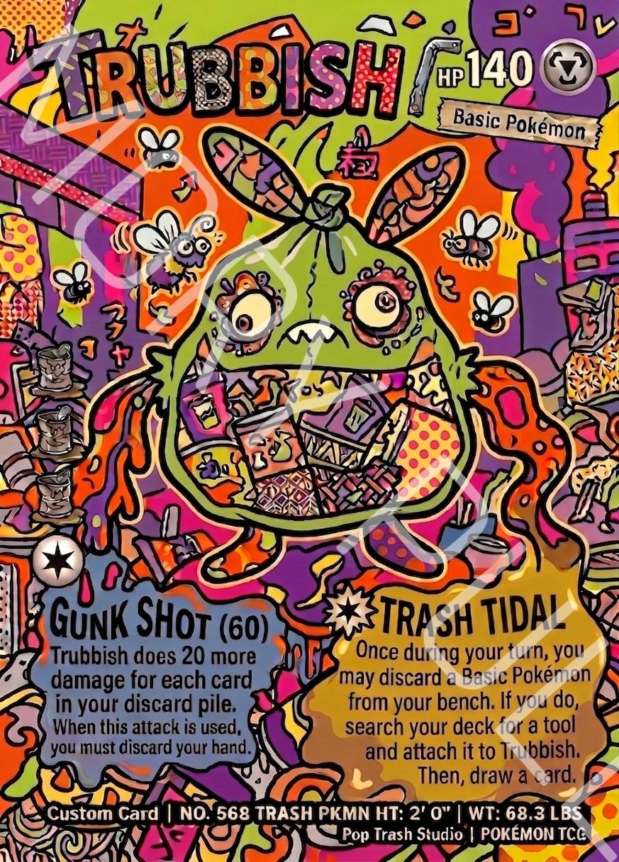 Custom Trubbish Parody Card | Pristine 10 Graded Slab | Pop Trash Studio Art