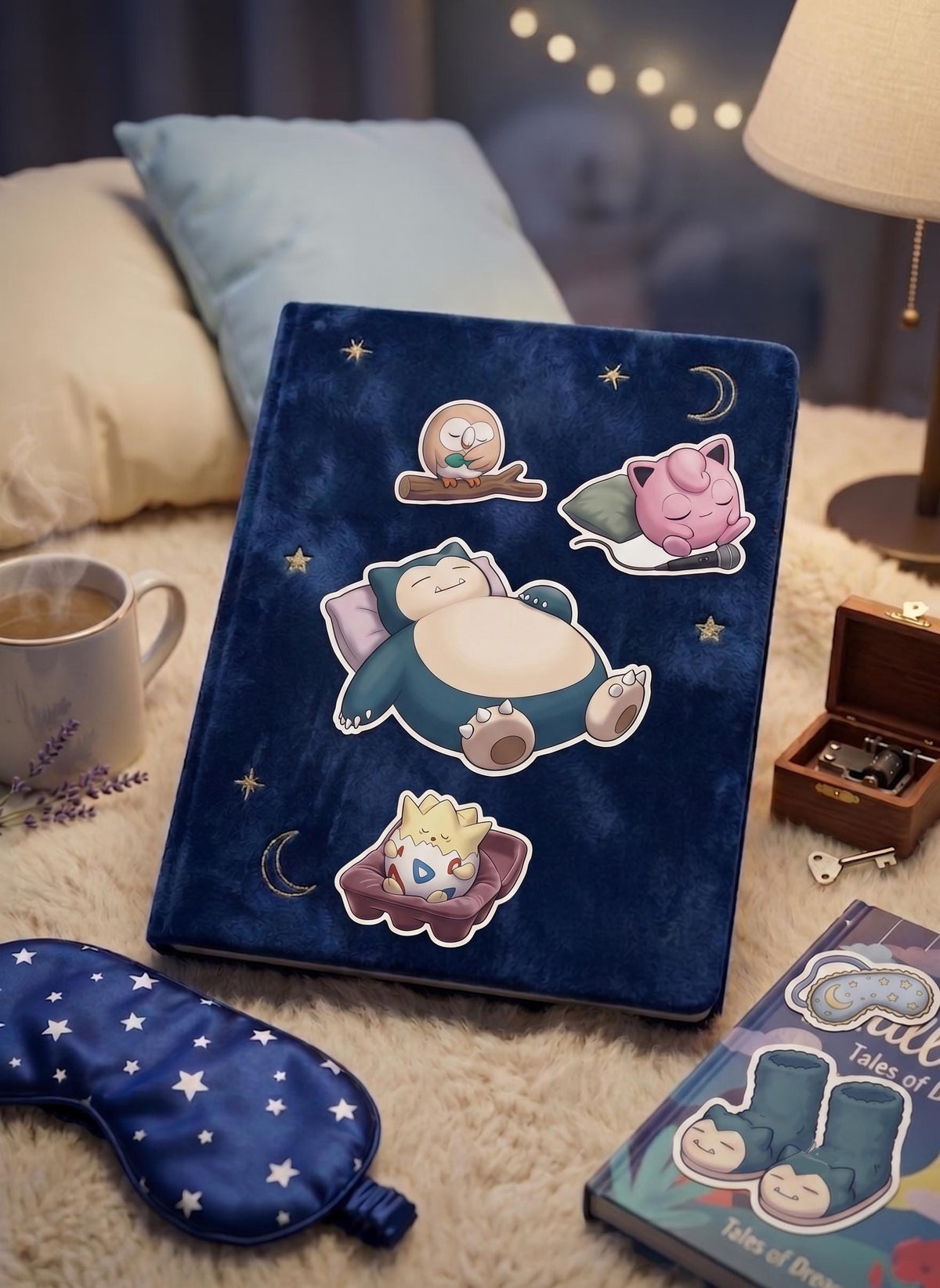 Sleepy Pokémon Vinyl Sticker Pack - Cozy & Napping Collection Set of 8 - Snorlax, Jigglypuff, Togepi and More