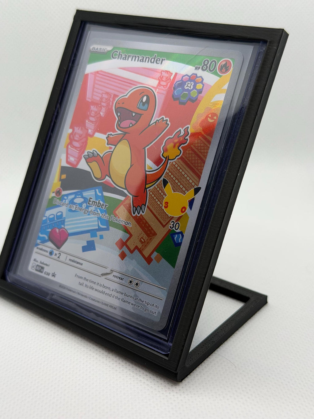 Trading Card Display Stand | Black Toploader Frame for Collectibles