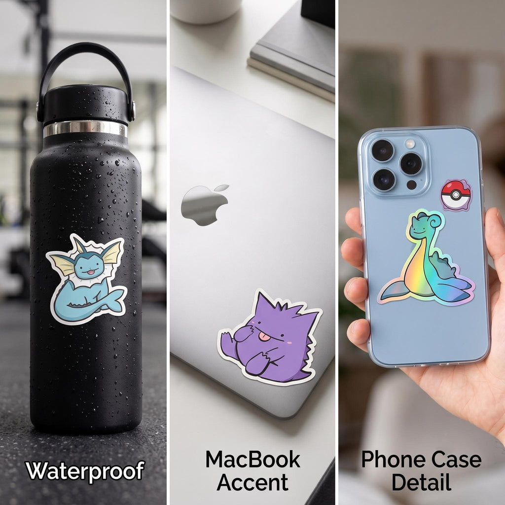 DITTO'S DERPY CREW: The Collection - 15 Die-Cut Pokémon Stickers - Vinyl Decals for Laptops & Journals | Cute Ditto Pokémon Stickers