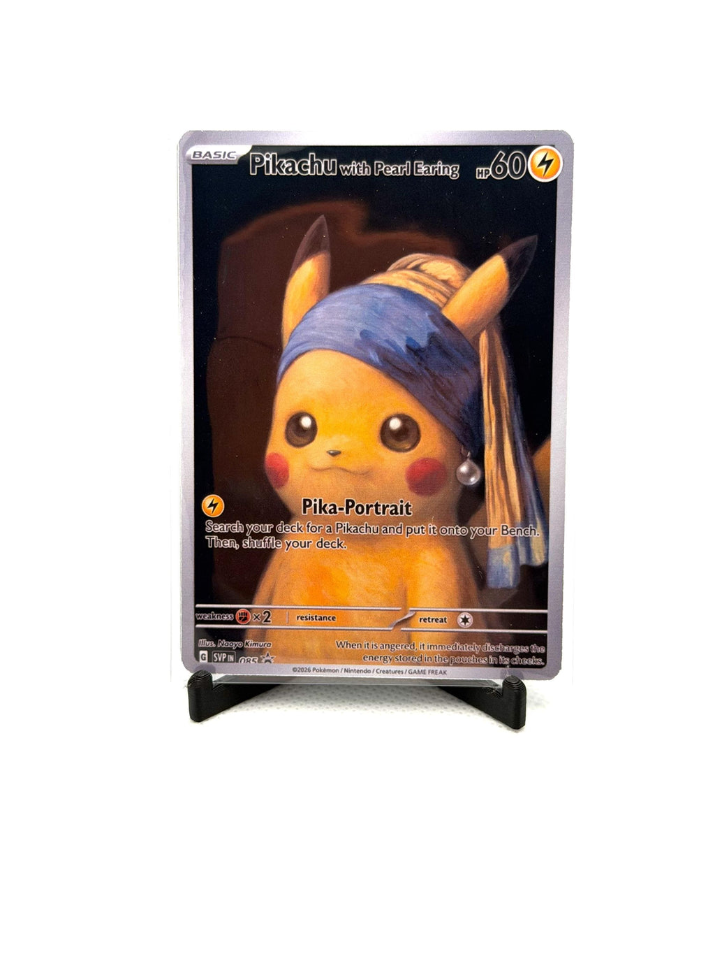 Famous Art Custom Pokémon Cards | Fine Art Museum Parody Collection | Funny Anime Trading Card Game | Pikachu with Pearl Earring Art Card