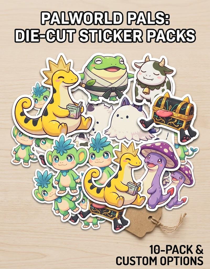 Palworld Pals Die-Cut Sticker Pack | Waterproof Vinyl Gaming Decals