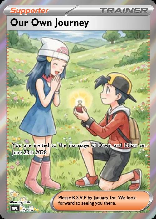 Custom Marriage Announcement Trading Card | Pokémon Card Wedding Announcement | Geeky Wedding Favor & Anniversary Gift by MemoryPulls