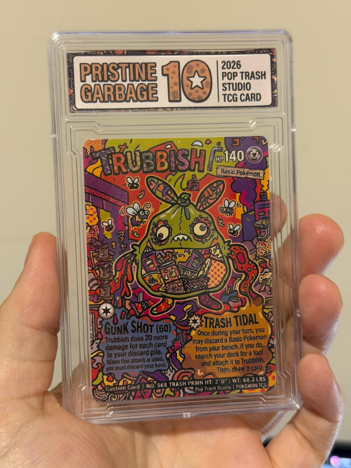 Custom Trubbish Parody Card | Pristine 10 Graded Slab | Pop Trash Studio Art