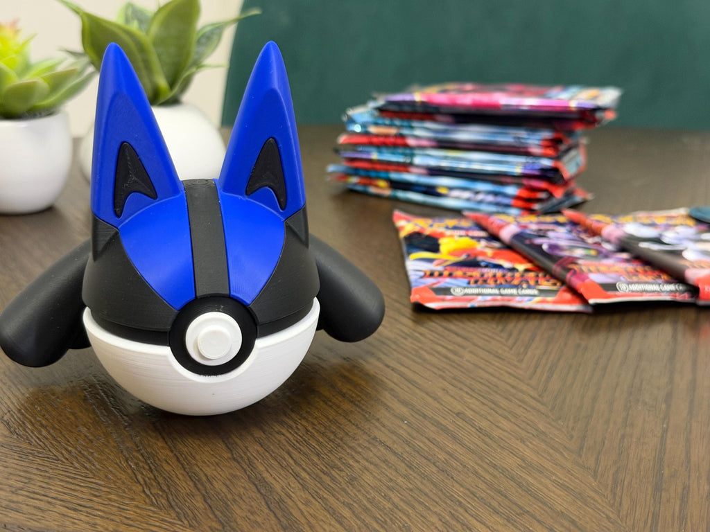 Lucario-inspired Poké Ball collectible detail view