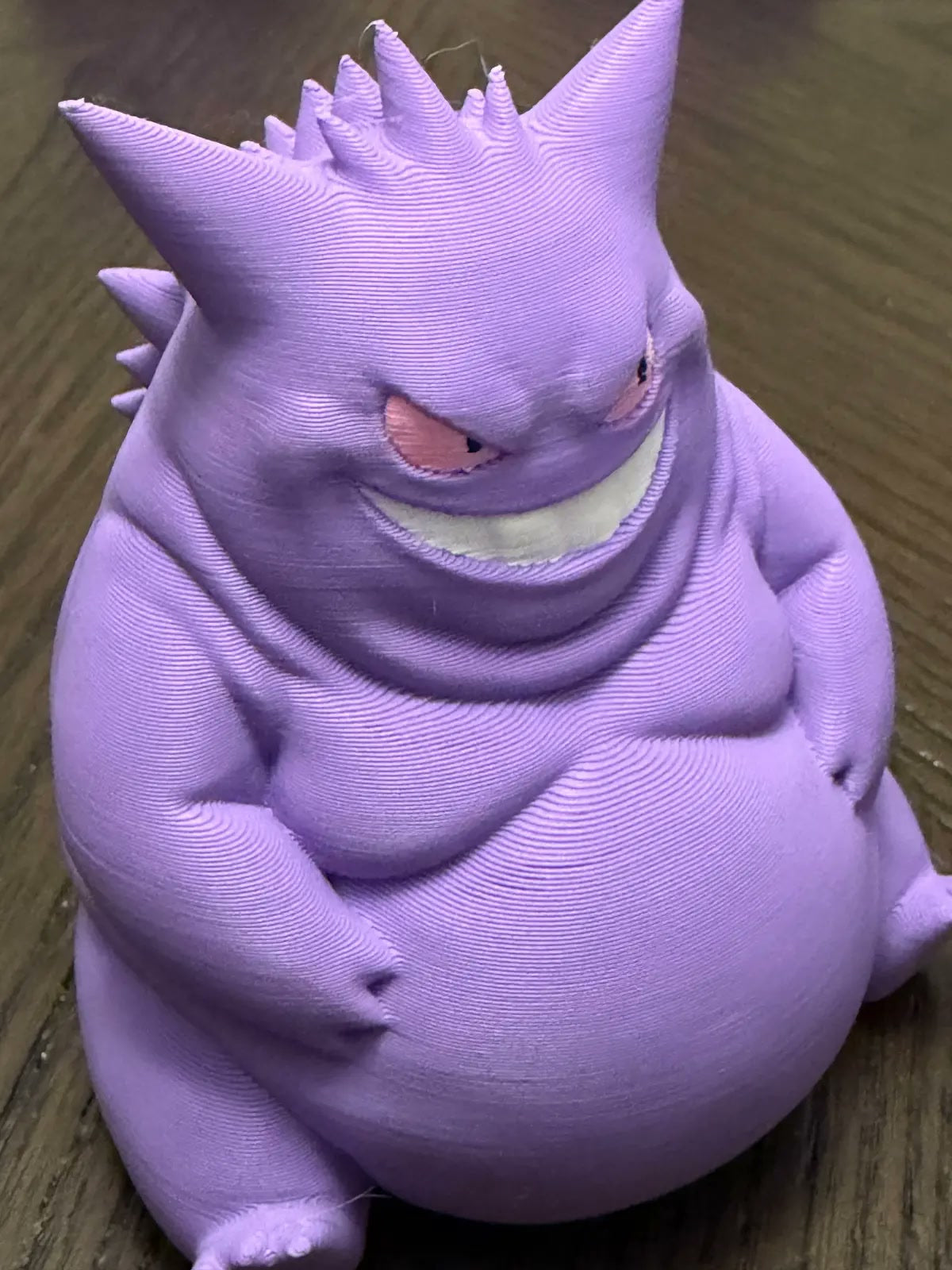 Chonky purple Gengar 3D printed desk toy view 5